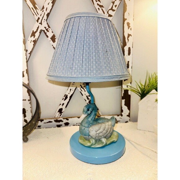 Vintage RARE Blue and Lavender Goose Lamp 14 inches - Picture 7 of 8